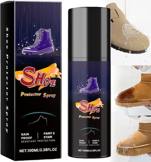 Shoe Protector Spray 100ml, Waterproof Spray for Shoes, Quick-Dry Suede Protector, Water & Stain Repellent for Sneakers, Leather, Suede and Canvas, Ideal Outdoor Use