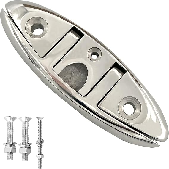 ISURE MARINE Boat Folding Cleat 6" Flip-up Heavy Dock Cleat Marine Grade 316 Stainless Steel