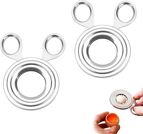 2Pcs Egg Topper Cutter for Soft and Hard Boiled Eggs, Stainless Steel Cracker Tool, Remover & Opener Gadget, for Salads, Snacks, Breakfast, Easy Kitchen Use