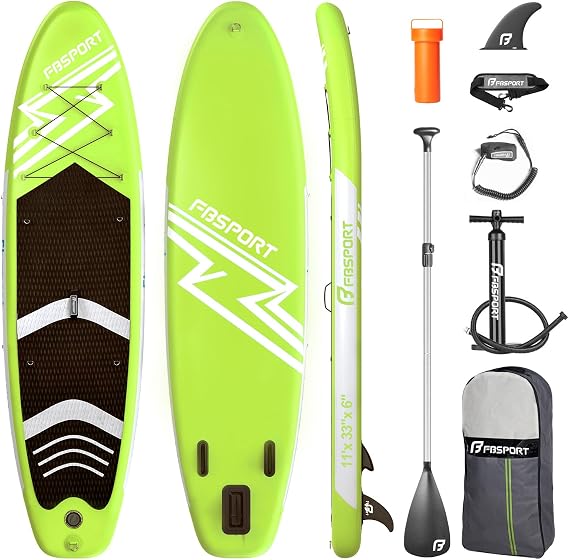FBSPORT Inflatable Stand Up Paddle Boards,SUP Board,6" Thick Stand Up Paddle Boarding,Paddling Board for Youth & Adult,Surfboard,SUP with Adjustable Paddle/Backpack/Pump/Removable Fin