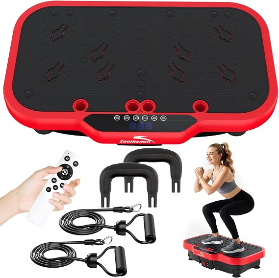 Vibration Plate Exercise Machine with Handles, 2026 Upgrade Motor 8000 Vibrations/min & Extra Larger Vibrating Plate, 400lbs Power Plate, 200 Speed Levels, 5Modes, Bluetooth, Quiet, for Weight Loss