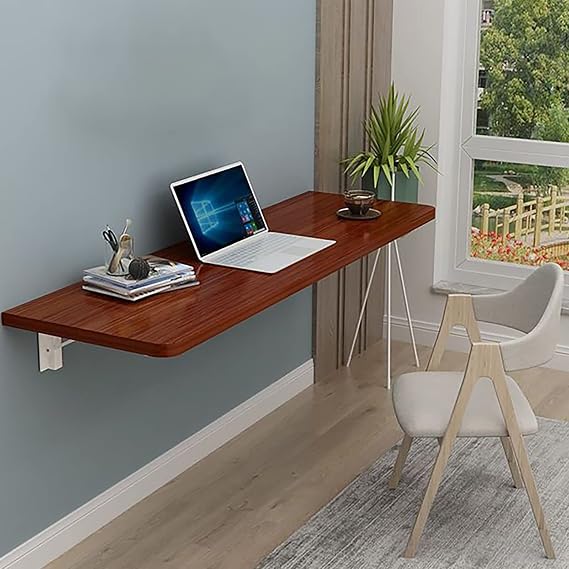 Wall-Mounted Drop-Leaf Table Folding Desk for Small Spaces Space-Saving Wall Desk Compact Wall-Mounted Workbench Versatile Folding Table Ideal for Home Office & Crafting