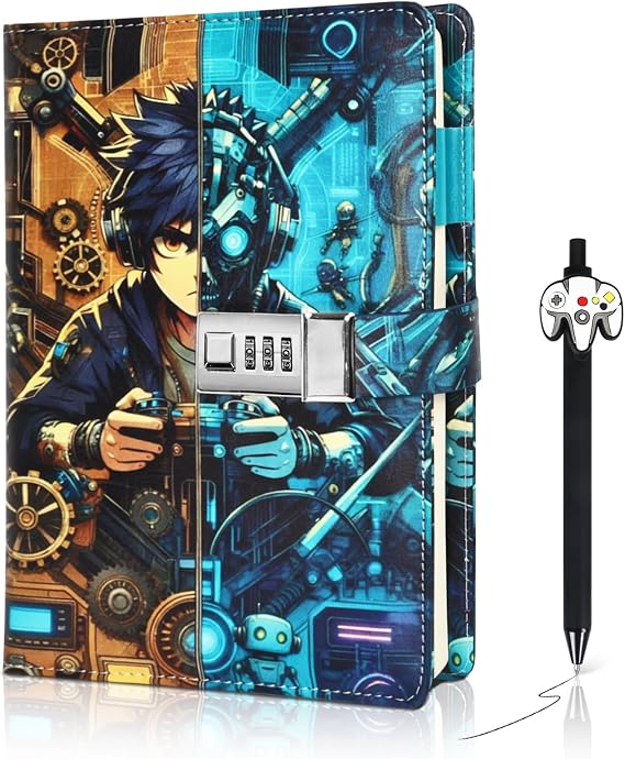 Gamer Lockable Journal for kids Diary with Lock Gifts for Tweens boys&girls