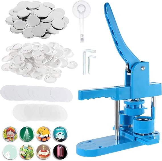 Dyna-Living Badge Maker,44mm Badge Machine Set with 200pcs Button Parts