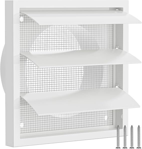 Hon&Guan 100 mm Rectangular Ventilation Grids with Slats & Mosquito Net