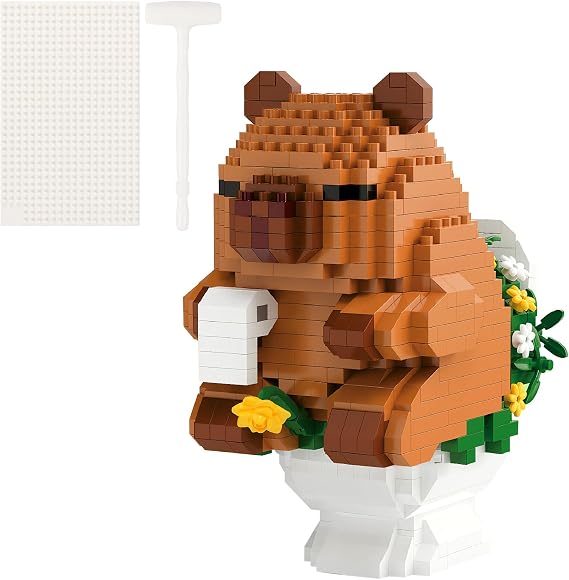 Capybara Building Blocks Set with Tool, Mini Animal Bricks, Creative DIY Educational Toy for Stress Relief, Birthday Gifts (610PCS)