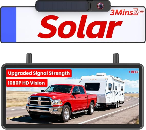 AUTO-VOX Solar Wireless Reversing Camera Kit with 7.2" HD Split-Screen