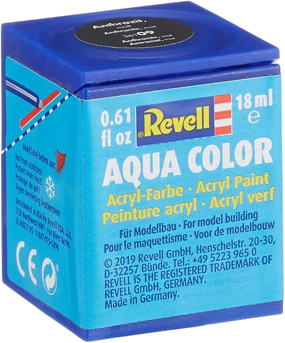 Revell Aqua Color Su Bazlı Maket Boyası Mat - Antrasit Gri 18ml