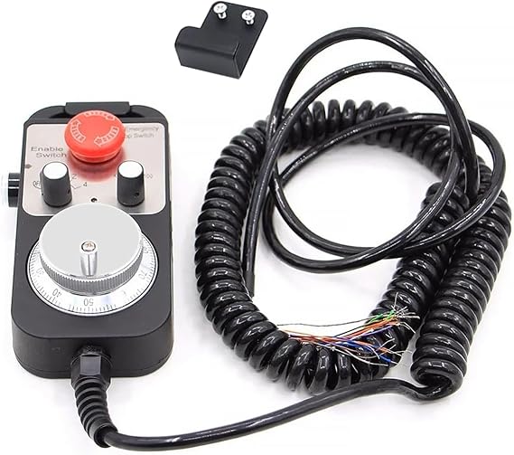Mgpペンダントcncコントローラー、cnc電子ハンドホイール手動パルス発生器、緊急停止付き、100ppr ユニバーサル4軸コントローラー Cncハンドホイールエンコーダー/ルーター/旋盤/フライス盤/彫刻機用