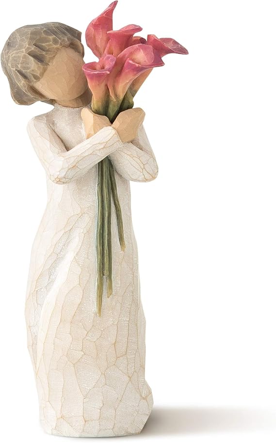 Bloom Willow Tree Statue Flower Bouquet Figurine