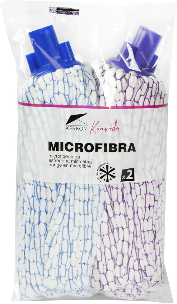 Duplo Microfibre Mop with High Absorption Serreta | Special for Delicate Floors, Parquet and Flooring | Fast Drying Without Trace | Universal Thread