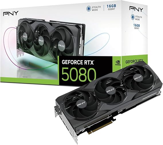 PNY GeForce RTX™ 5080 16GB Triple Fan Graphics Card DLSS 4