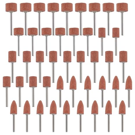 45Pack Sanding Bits for Dremel Rotary Tool Grinding Stone Sanding Drill Bits with 1/8" Shank for Grinding Polishing Deburring Ferrous Metal