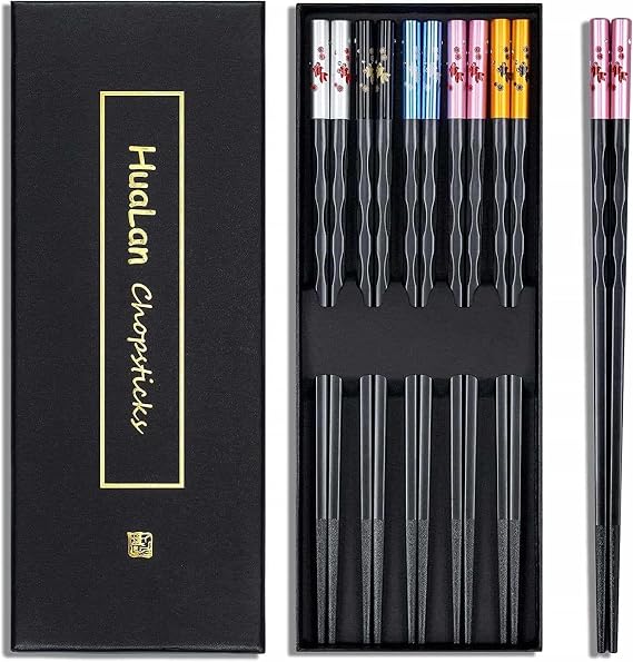 Fiberglass Chopsticks Series - Japanese Non-Slip Luxury Reusable Chopsticks 5 Pairs Gift Set
