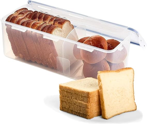LocknLock Easy Essentials Food Storage lids/Airtight containers, BPA Free, Bread Box-21.1 Cup, Clear