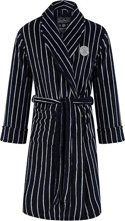 Tokyo Laundry Men's Towncraft Striped Soft Fleece Dressing Gown