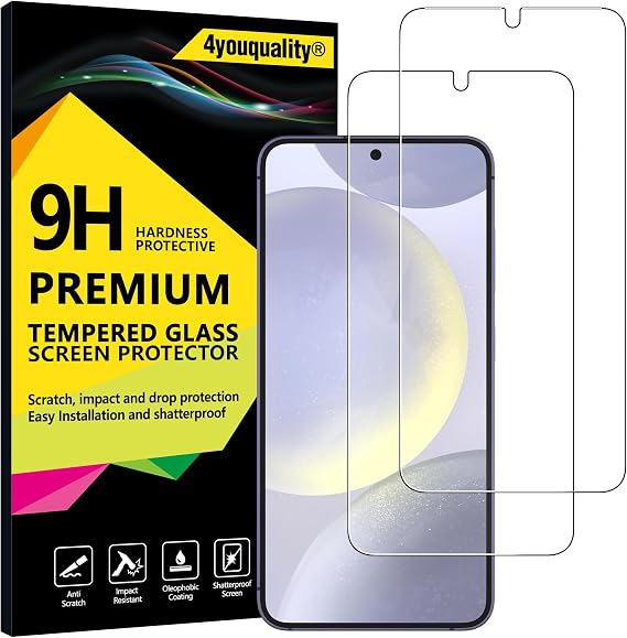 4youquality for Samsung Galaxy S25 & S24 5G Screen Protector, 2-Pack