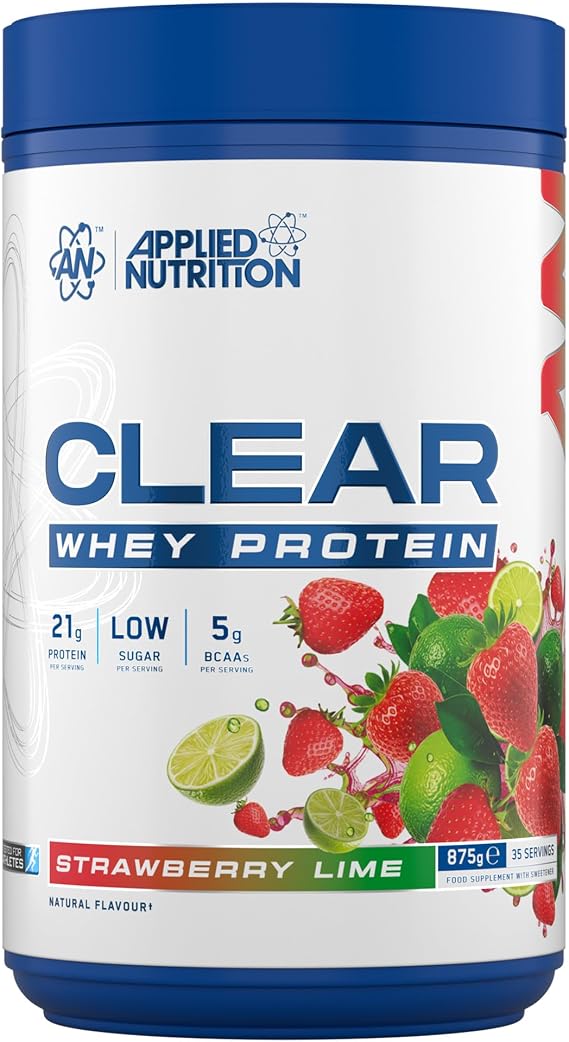 Applied Nutrition Clear Whey Isolate - Whey Protein Isolate, Refreshing High Protein Powder, Fruit Juice Style Flavours (Strawberry Lime) (875g - 35 Servings)