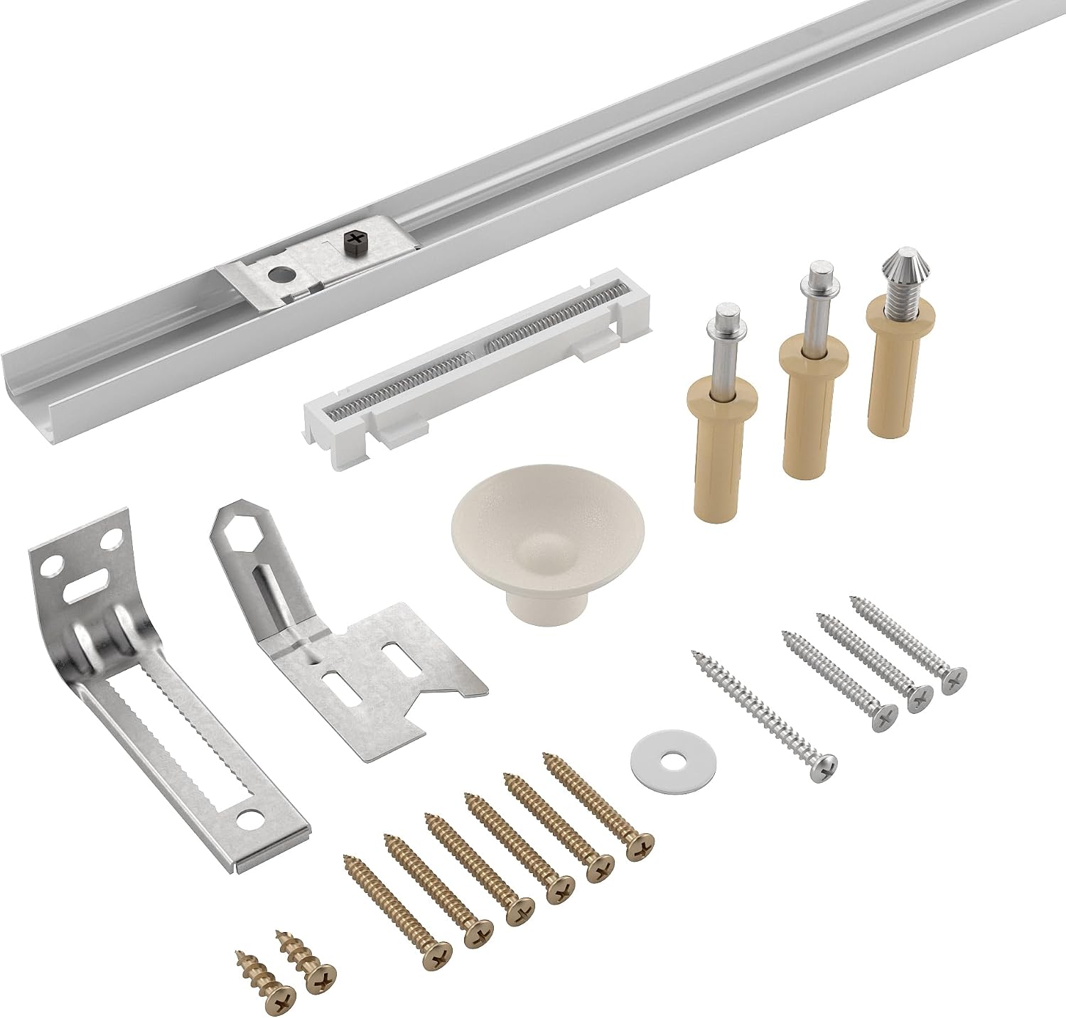 Richelieu Hardware 14012WBC Onward Çift Katlı Kapı Donanım Kiti 24 inç (610 mm), Parça Beyaz Çinko Bej Kaplama