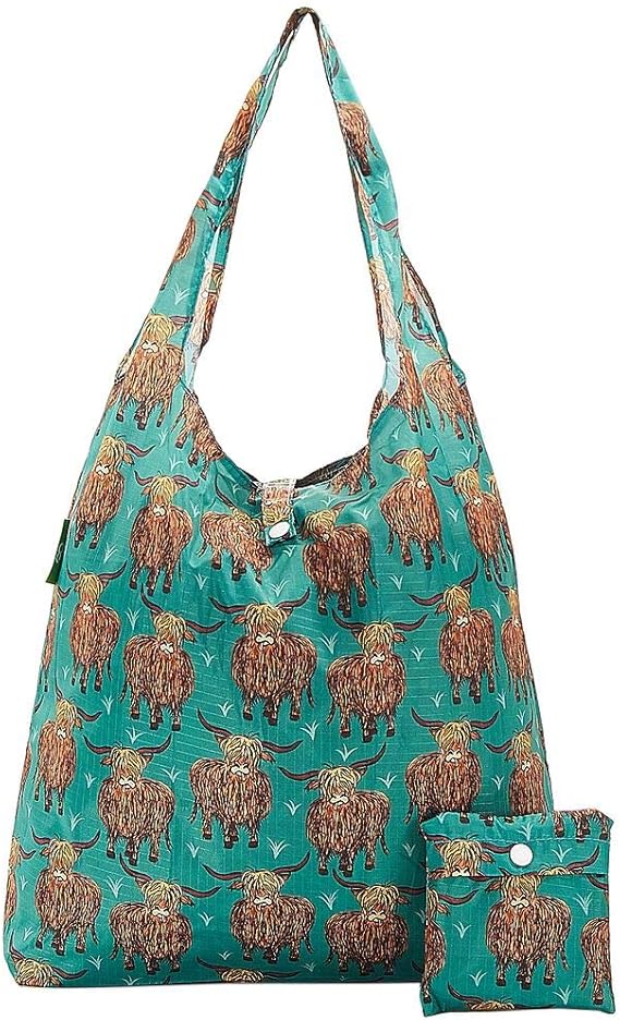ECO CHIC Lightweight Foldable Reusable Shopping Bag Water Resistant Tote Bag