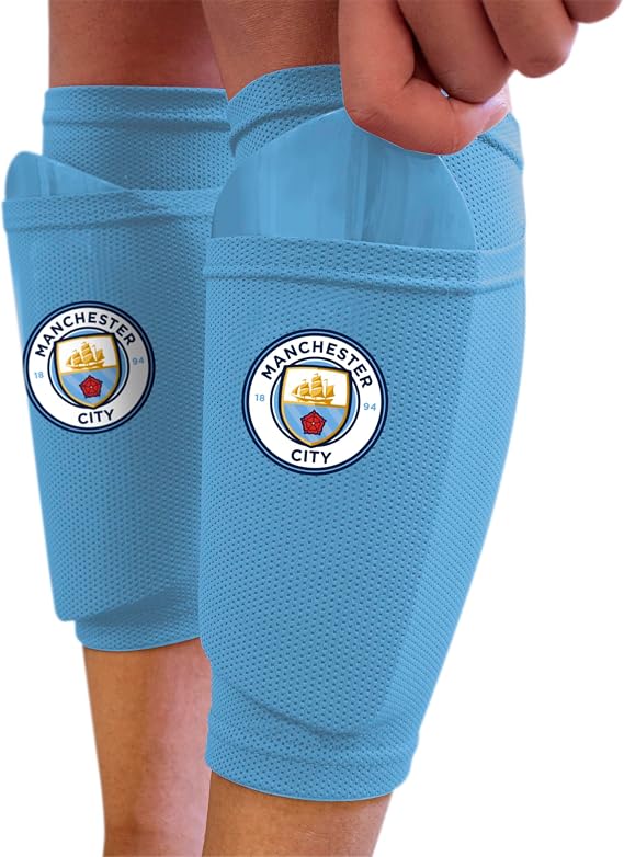 Hy-Pro Officially Licensed Shin Pad With Sock Sleeve, Junior - Shin Guard, Breathable, Lightweight, Durable, Protective Gear, Merchandise, Great Football Gift Idea