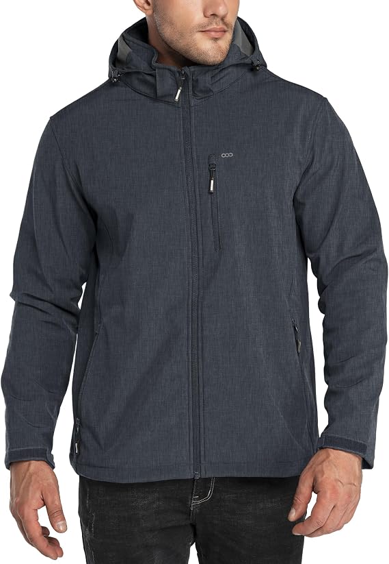 33,000ft Men's Waterproof Softshell Jackets Fleece Lined Hooded Outerwear
