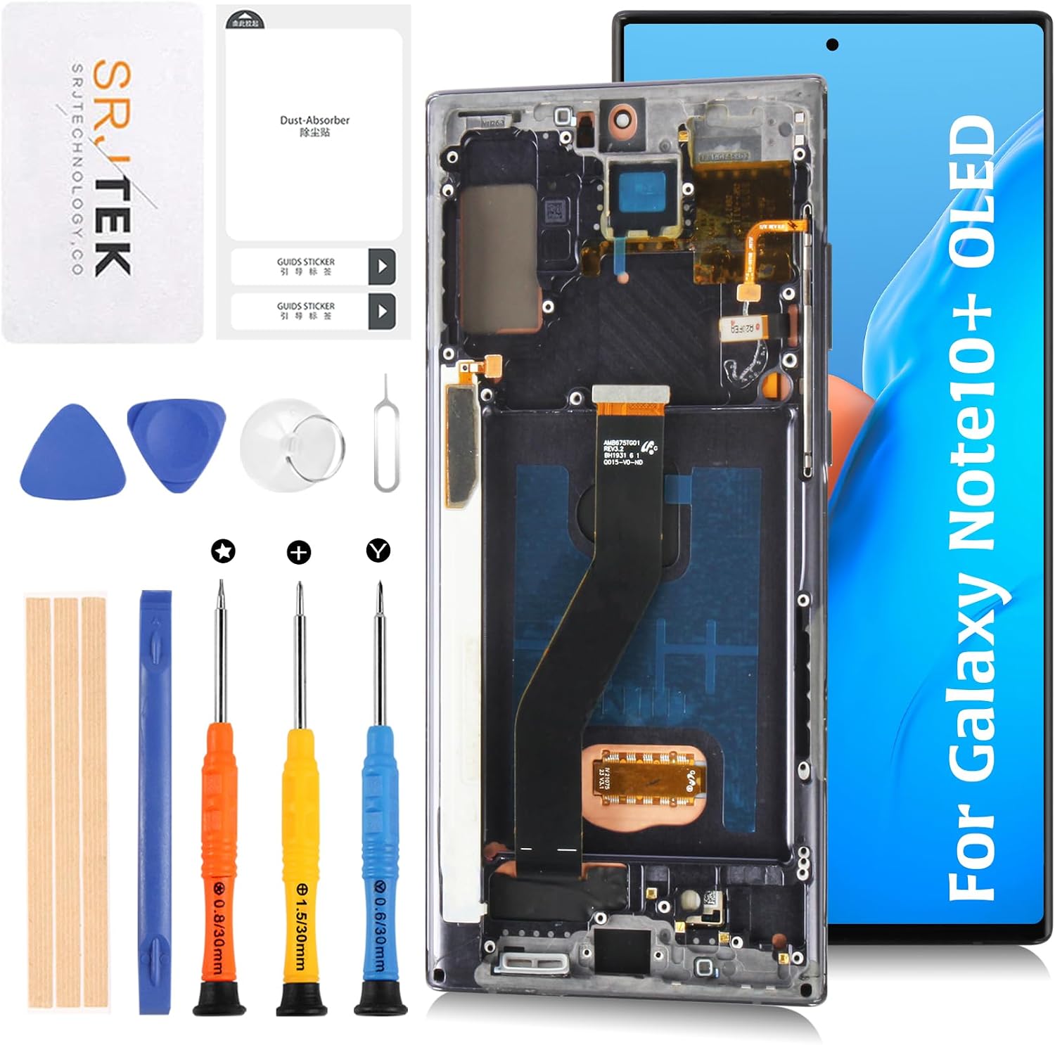 SRJTEK For Samsung Galaxy Note 10 Plus 5G OLED 6.67 Not OEM 6.8 Touch Screen Digitizer Aura Black Frame LCD Screen Replacement Repair for Note105G SM-N975U N975W N976U Model LCD Display Touch
