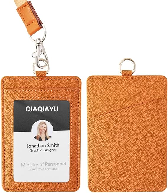 ファッションidバッジホルダー - ストラップ付きidカードホルダー - 伸縮性のあるカードホルダーウォレット、キー用の頑丈なバックル - Idホルダー用のかわいいストラップ 男女兼用 看護師 教師用バッジホルダー ブラウン
