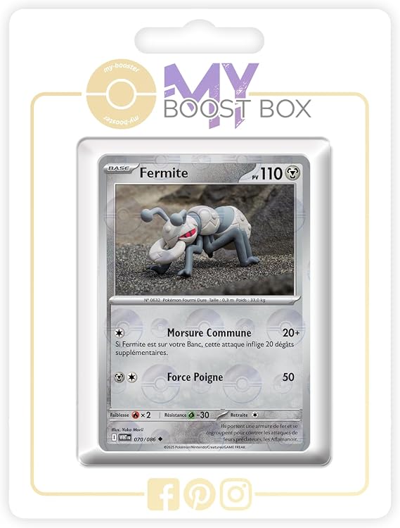 Fermite (Durant) 070/086 Reverse Poké Ball Version - my-booster X Écarlate et Violet 10.5 Flamme Blanche - Box of 10 Pokemon French Cards