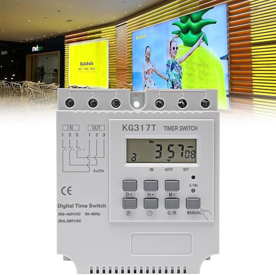 380 V 3 Phase Digital Time Relay Programmable Programmable Timer Switch 25 A Programmable Timer Switch