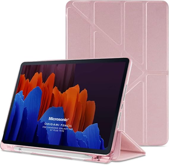 Microsonic Samsung Galaxy Tab S10 FE Plus için Kılıf Origami Pencil Rose Gold [Galaxy Tab S10 FE Plus X620 ile Uyumlu Kılıf - Rose Gold]