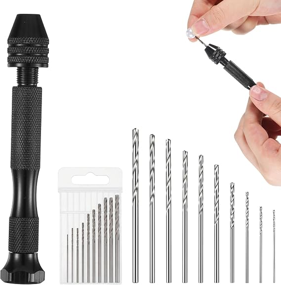 10PCS Pin Vise Hand Drill Bits Set, HSS Micro Twist Drill Bits 0.8-3.0mm