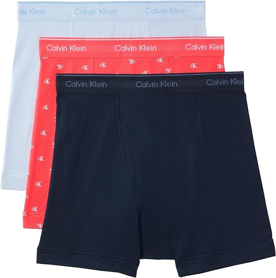 Calvin Klein Men’s 3 Pack Boxer Briefs with Logo Waistband
