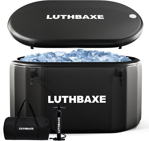 Cold Plunge Tub - Upgrade 212 Gallon Inflatable Ice Bath Tub for Athletes - Cold Bath Tub for Cold Water Therapy Recovery - Large Ice Baths at Home or Outdoor- 59" L x 32" W x 28" H,Black