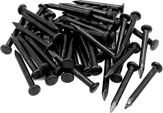 50pcs Hardware Nails 1 inch Length,Carbon Steel Point Tip Wall Cement Masonry Nail,Woodworking Nails,Concrete Nails,Black 25 mm