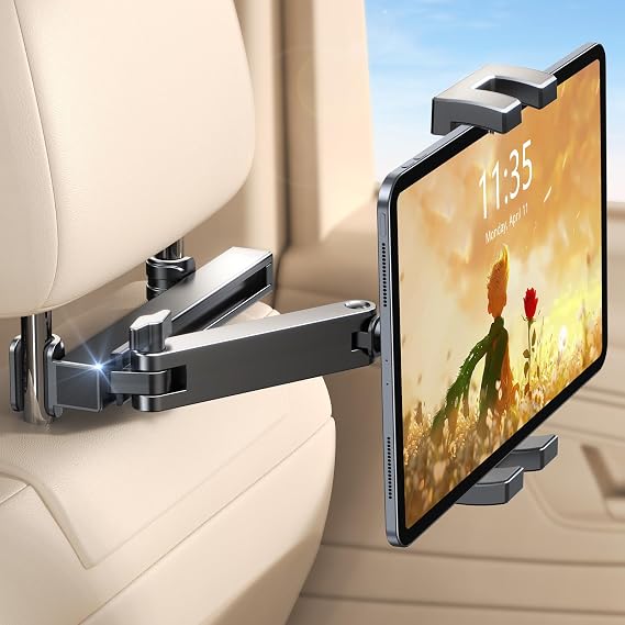 EOIWUY Car Tablet Holder, Folding Extension Arm, 360° Rotation
