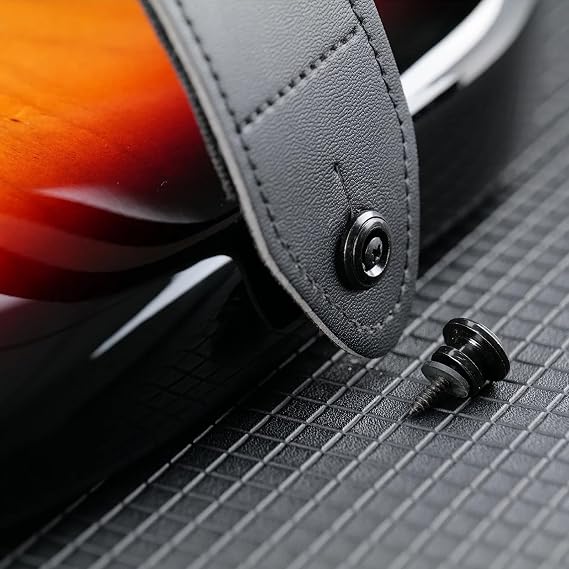 8 Pcs Guitar Strap Buttons,Guitar Security Lock,Mushroom Style Guitar Strap Lock Buttons, Electric Guitar Strap Locks,Black Guitar Strap Lock Buttons for Acoustic Guitar,Electric Guitar,Bass,Ukulele