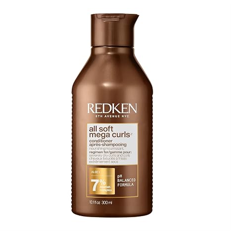 Redken All Soft Mega Curls, Professional Conditioner for Curly and Dry Hair, Hydrates and Defines Curls, With Nourish Complex Technology and Aloe Vera, Paraben Free, 300 ml