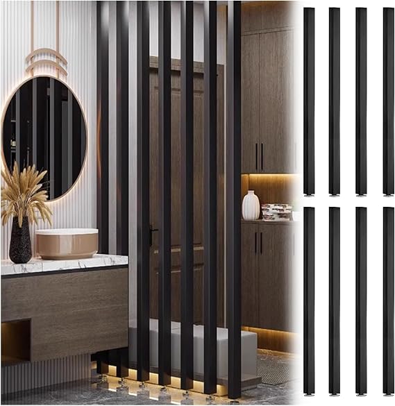 Gizlilik Bölmesi, Duvar Bölme Odası Bölücü Yerden Tavana 70 ila 300 cm Uzunluğunda Modern Gizlilik Ekranları Direği, Ev Ofis Otel için Küçük Alan Dekoru Bölücü Sütun (Altın, 220 cm (7,2 ft))