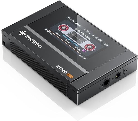 SnowSky/FiiO Echo MINI HiFi Bluetooth MP3 Çalar, 15 Saat Oynatma, Bağımsız Ses Kontrolü, 3,5 mm/4,4 mm Kulaklık Çıkışları (Siyah)