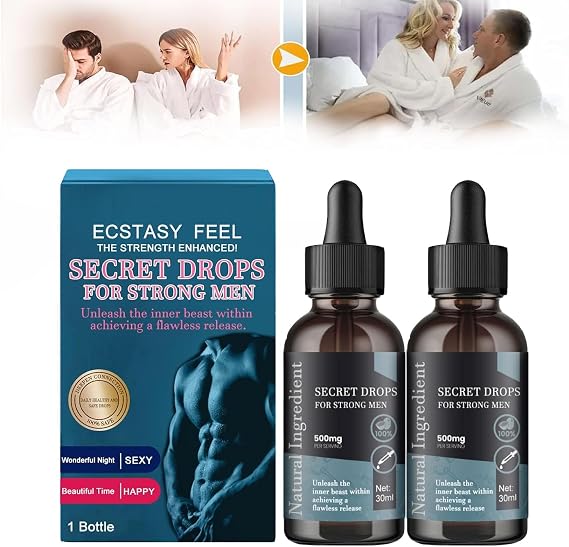 Secret Drops for Strong Men, PleasurePeak Oral Drops, Hormones Drops, Enhancing Sensitivity and Pleasur Boost Energy Levels, Secret Happy Drops for Men (2Pcs)