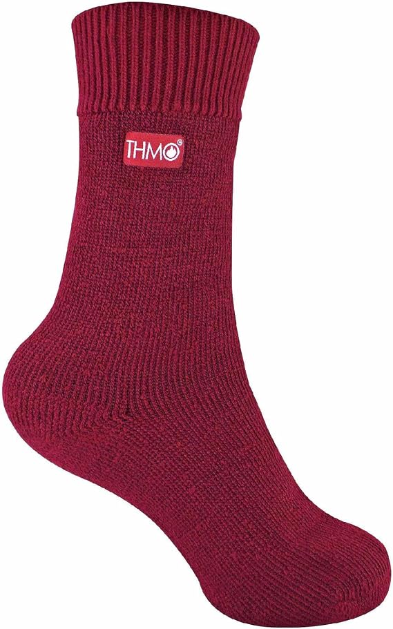 THMO Kids Indoor Slipper Socks with Grippers Thick & Warm Comfort Loose Top Non Slip Thermal Socks