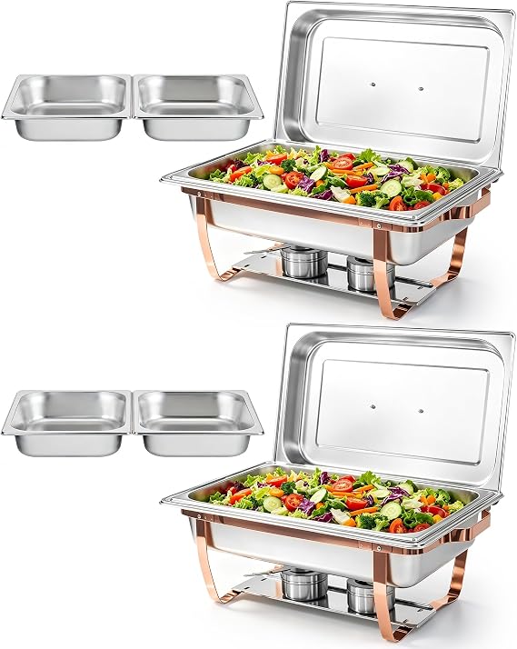 2PCS Chafing Dishes Buffet Set 9L Tray for Buffet Rectangle