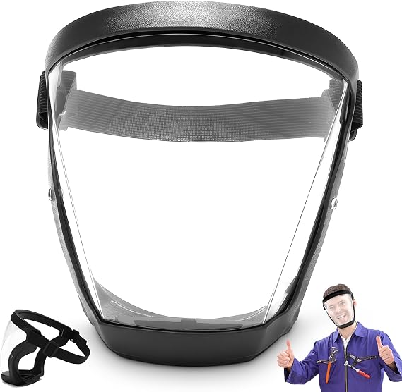 Multipurpose Full Face Mask, Transparent Face Mask with Adjustable Band