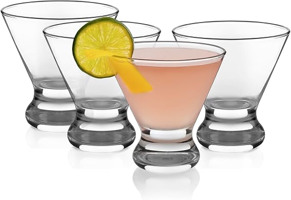 Libbey 4-Piece Cosmopolitan Cocktail/Martini Glasses, 8 Ounce, Clear