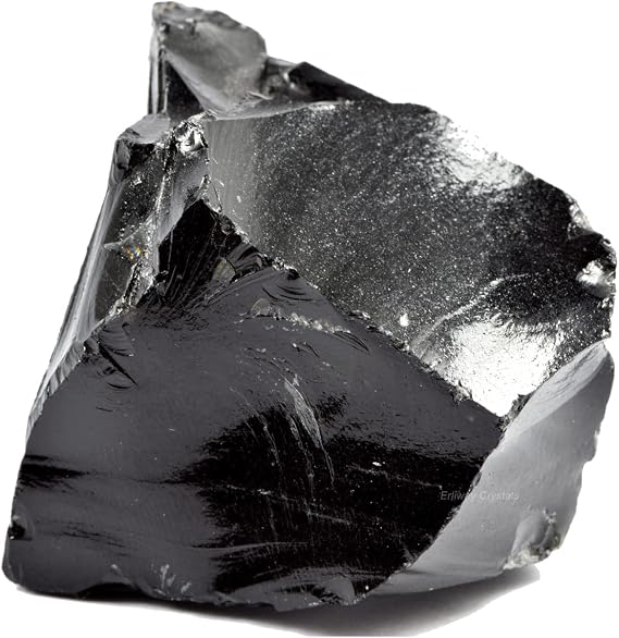 Erliway Black Obsidian Raw Crystal Stone Large 1.25-2.0" Healing Crystals