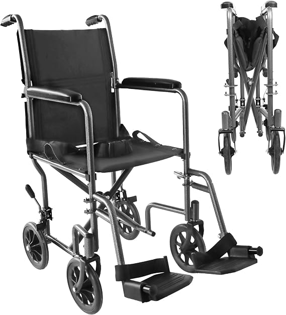 Indoor Transit Wheelchair, Folding, Seat 15 in