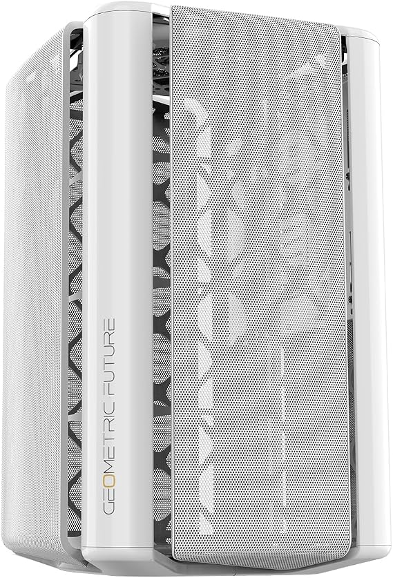 Geometric Future Mini Tower PC Case, Model 2, The ARK White, Micro-ATX/ITX Standards, 8 Mounting Modes, Supports ATX/SFX-L/SFX Power Supply, GF-M2-ARK-WT