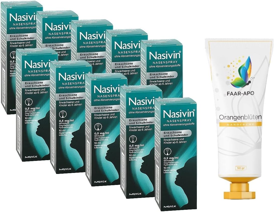 Nasenspray Sparpack 10 X10 ml inkl. einer hochwertigen Handcreme Marke Faar-Apo
