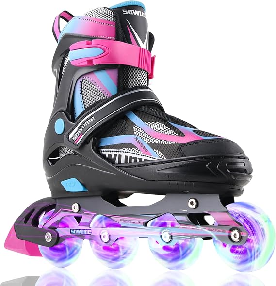 Adjustable Roller Blades Skates Girls, Boys and for Kids, Adults; Outdoor Inline Skates for Women and Men with Full Illuminating; Safe and Durable patines para Mujer y Hombre adultos.